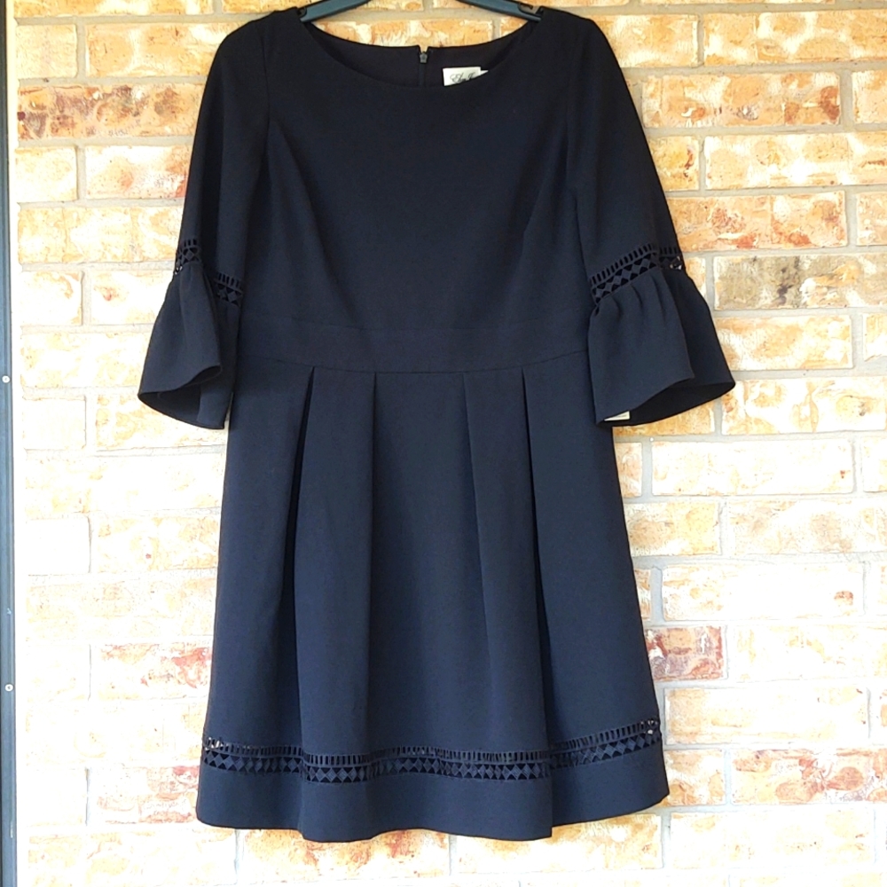 Eliza J Fit and Flare Flutter Sleeve Dress